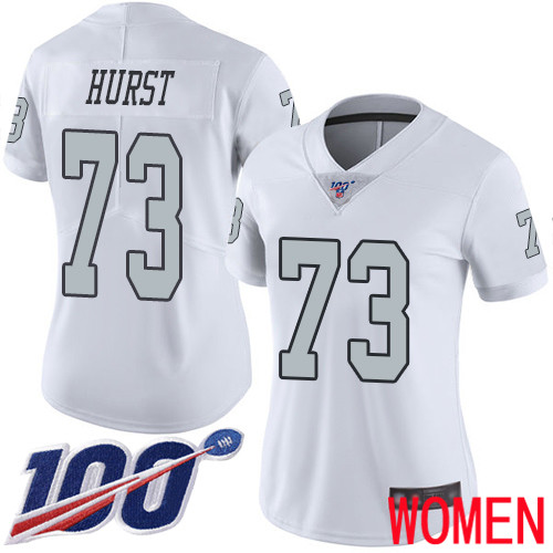 Oakland Raiders Limited White Women Maurice Hurst Jersey NFL Football #73 100th Season Rush Vapor Jersey->youth nfl jersey->Youth Jersey